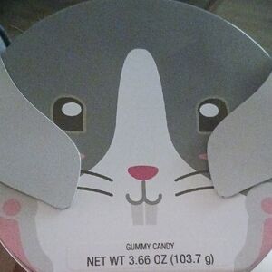 Gray & White Bunny Tin and Yellow Chick Tin